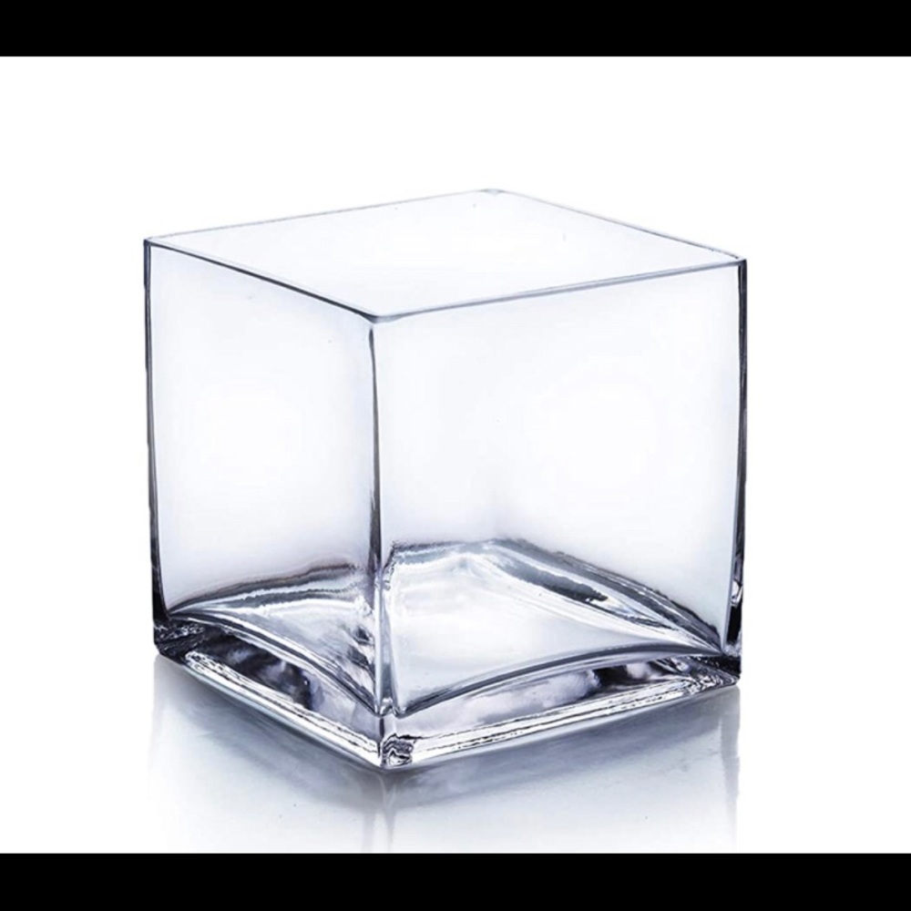 WGV Cube Glass Vase, Candle Holder, 6”x6”x6”